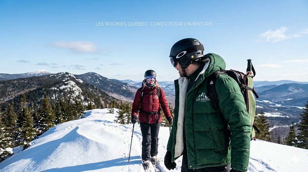 "couple de skieurs qui gravissent une montagne vêtus de manteau de plein-air