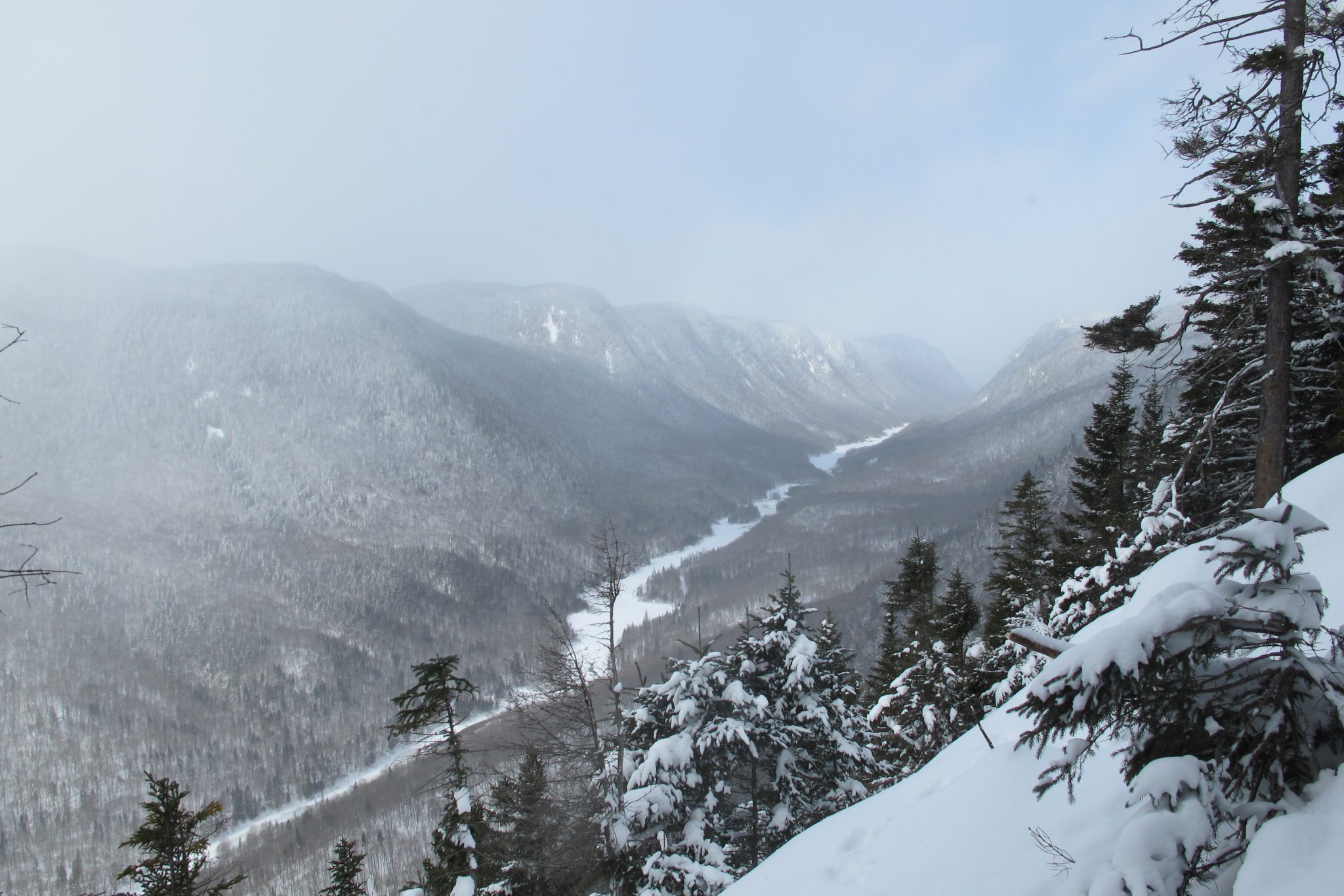 vue sur le Le Parc National de la Jacques-Cartier en hiver